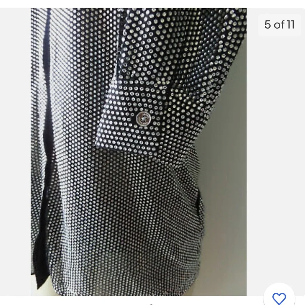 MICHAEL KORS Black EMBELLISHED BUTTON-DOWN SHIRT ✨brand new✨ - Picture 8 of 8